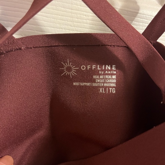 3 Aerie sports bras size XL - green, burgundy, and black - Picture 4 of 6